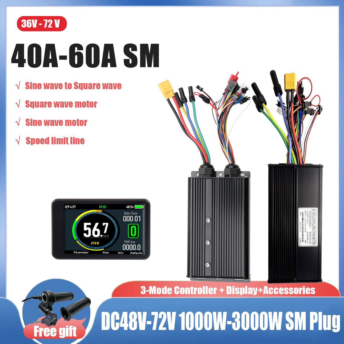 EBIKE Sine to Square Wave conv - Ebike Conversion Kit 72V 3000W review and price